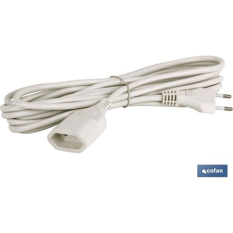 Prolunga Bipolare 10a250v Spikeø4 Cavo 5m Bianco
