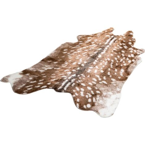 Tapis de Sol Décoratif 78X108 CM Imitation Peau de Cerf Sika Tapis Animalier Créatif Maison de Sol Doux et Confortable pour Salon et Chambre (1/5)