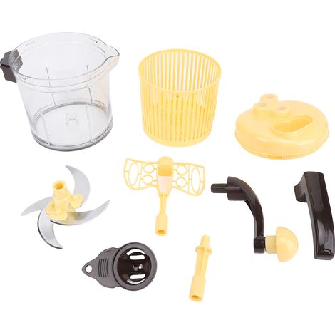 Robot culinaire avec panier-filtre de 2500 ml, silencieux, trois vitesses, multifonctionnel, manuel, hachoir à viande, hachoir à légumes pour garnitures de pâtisserie et nettoyage de salades. (1/5)