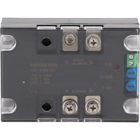 Démarreur progressif pour moteur monophasé/biphasé, accessoire électrique à semelle en aluminium, pièce de contrôle. (1/5)