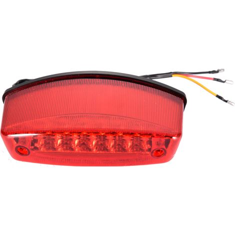 Rücklicht aus Kunststoff für Motorräder, Bremslicht, rote Rückleuchte, kompatibel mit Rollern, Geländefahrzeugen und Nachtsichtgeräten. (1/4)