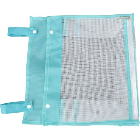 Organisateur de bain en filet pour bébé, grande capacité, avec fermeture éclair et bouton-pression, bleu. (1/5)