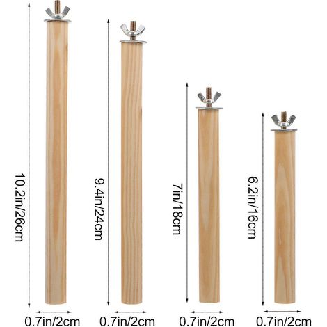 Bâton argenté pour perroquet, outil pour cage à oiseaux, lot de 4