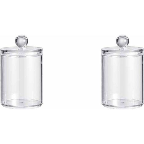 2 Pièce Porte Coton Tige, Distributeur Coton, Boite Rangement Tige avec Couvercle, étanche à la poussière et à lhumidité, pour Salon, Chambre coucher, Salle de Bain