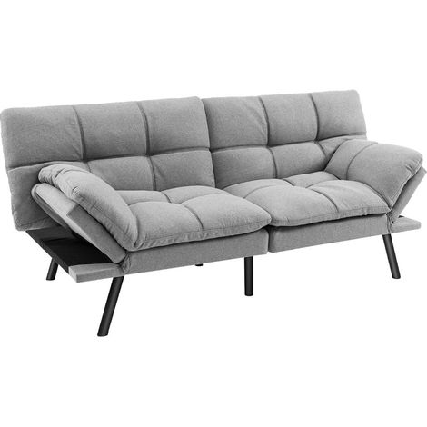 Sofá cama futón convertible 182 x 87 x 82 cm moderno ergonómico multifuncional poliéster gris 200011029