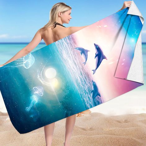 Serviette Plage Microfibre - 75 x 150 cm - Antisable - Séchage Rapide - Pour Plage Piscine Voyage Camping - 1 Pièce (1/3)