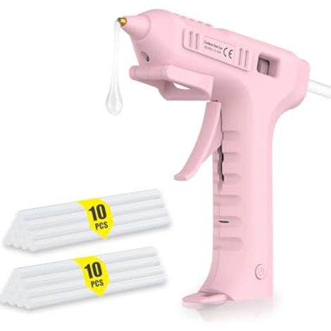 Pistolet à Colle sans Fil, 20s Préchauffage Rapide, 2.6Ah Rechargeable, avec LED - Idéal pour DIY et Loisirs Créatifs (1/5)