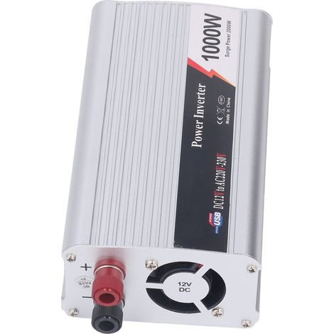 Convertisseur de puissance pour véhicule 1000 W avec interface USB, ventilateur de refroidissement silencieux, convertisseur CC 12 V vers CA 220-230 V (1/5)