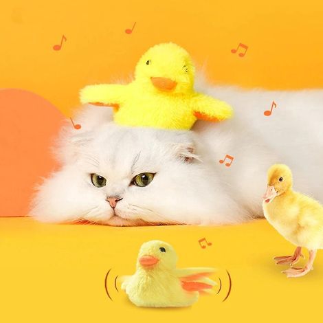 1 Jouet Pour Chat Avec Herbe Chat,jouet De Canard Peluche Rechargeable Par Usb,jouet Pour Chat Interactif Electronique Avec Sons Canard De Ralist (1/5)