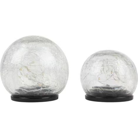 Ensemble de boule de verre solaire lumières de jardin Lampe solaire blanc chaud (1/4)