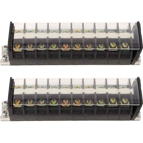 2 blocs de jonction sur rail 660 V 30 A avec couvercle transparent anti-poussière pour système de distribution type 1 (1/5)