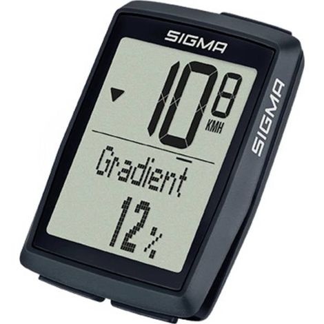 Sigma BC 14.0 WR Compteur de vélo transmission par câble avec capteur de roue, avec affichage graphique (1/4)
