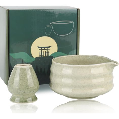 Matcha-Schalen-Set, 2er-Set, japanische traditionelle Matcha-Zeremonie-Keramikschalen für Büro und Teestube (1/5)