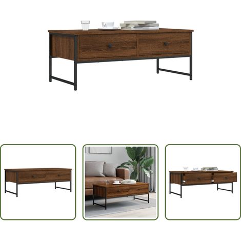 Wohnzimmermöbel - Couchtisch Braun Eichen-Optik 101x49x39,5 cm Holzwerkstoff (1/5)