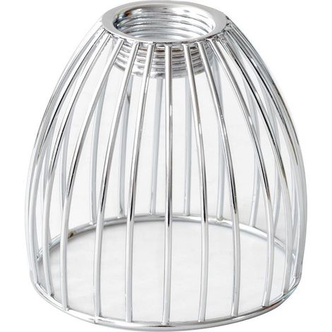 Abat-Jour Cage Métallique Pour Suspension 8X8X8 Cm Abat-Jour En Fer Forgé Pour Lampe Intérieure Accessoire Luminaire Décoratif Style Industriel argent (1/4)