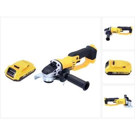 DeWALT DCG 412 Mini Amoladora angular a batería XR 18V + 1x Batería DCB 183 2,0 Ah - Sin cargador, sin maletín incluidos