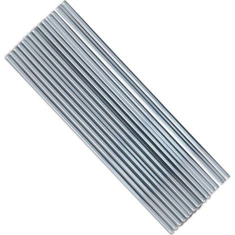 10 Stück 2,0 mm 33 cm Niedertemperatur-Aluminium-Lötdraht, langlebiges Lötpulver, geeignet für Lötarme, robuste Aluminiumstangen, silberfarben (1/4)