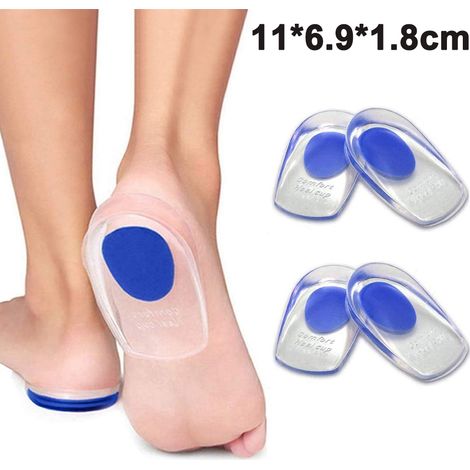 Semelles en gel pour talonnettes en silicone pour soulager la douleur liée aux éperons osseux et protéger vos pieds endoloris ou meurtris. Traitement optimal des pieds douloureux ou contusionnés. (1/5)