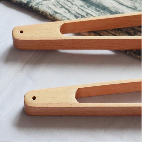 Pince à aliments en bois de bambou (1 pièce) (1/4)