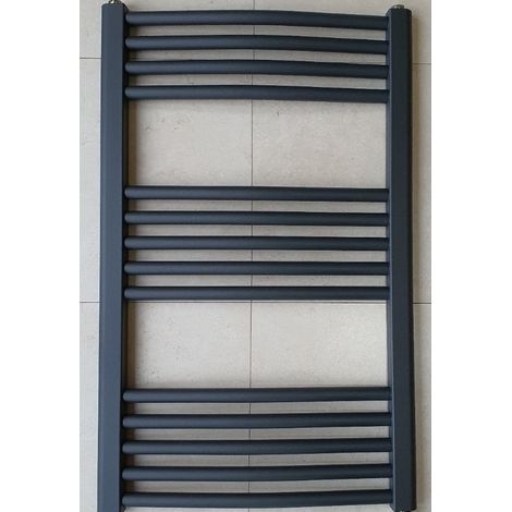 Anthracite Towel Rail York 500 x 800mm Curved Bathroom Radiator (1/3)