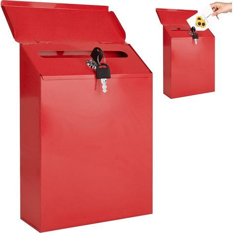 Cassetta postale 22 x 6,5 x 29 cm - Antracite - Antracite - Con 2 chiavi - Personalizzabile - Alta qualità - Con targhetta - Per casa, ufficio, negozio, ecc. (1/5)