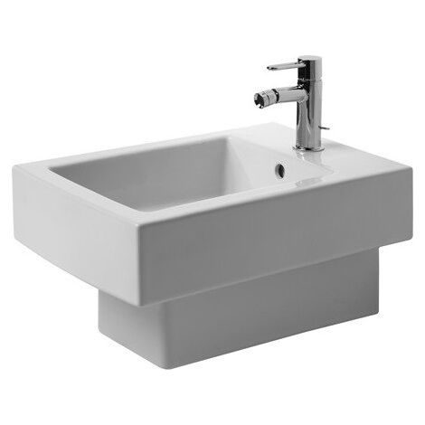VERO bidet sospeso con piattaforma troppopieno 370x540mm 1 foro rubinetteria nero