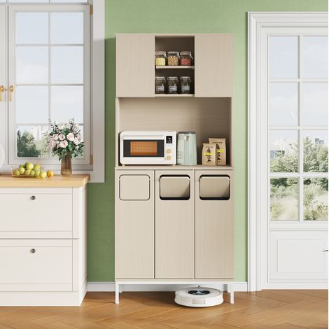 Armario de cocina con hueco para microondas MDF 80 cm OKMYHOME (1/5)