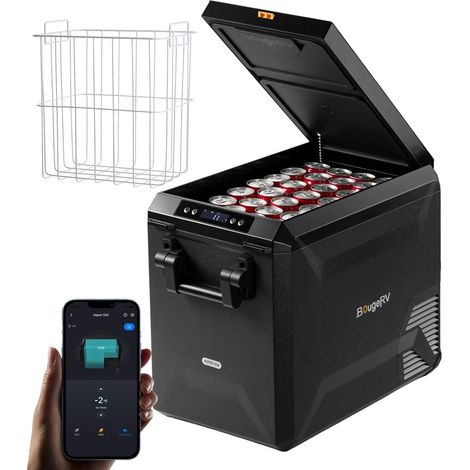 47L 47L Compressor Electric Cool Box, Portable Car Fridge 12/24V 230V, Camping Freezer with Removable Handle, IPX4 Waterproof for Outdoor, Truck, Van and Home (1/5)