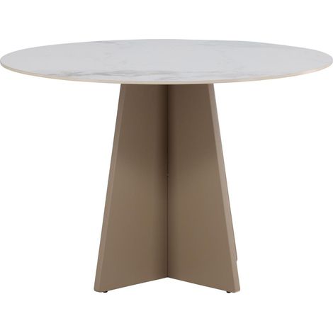 Bootcut table de salle à manger Ø110 cm beige. (1/5)