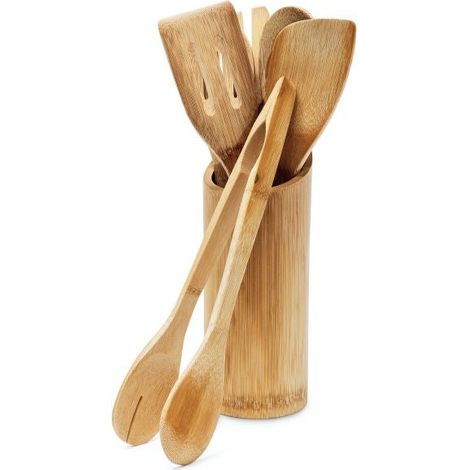Set di 7 utensili da cucina in bambù (1/5)