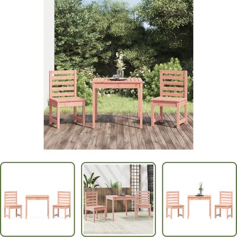 vidaXL Bistro jardin - Ensemble de bistrot de jardin 3 pcs bois massif Douglas (1/5)