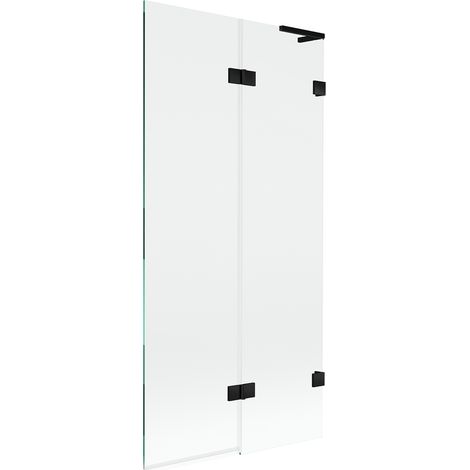 Mexen Lunar L mampara de bañera de 2 hojas derecha 90 x 150 cm, transparente, negro - 897L-090-100-70-00-P (1/5)