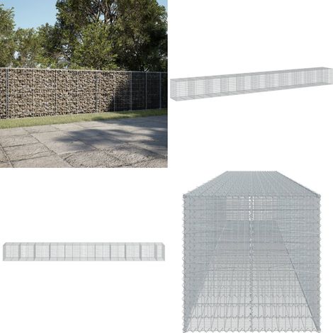 vidaXL Panier gabion avec couvercle 1050x100x100 cm fer galvanisé (1/5)