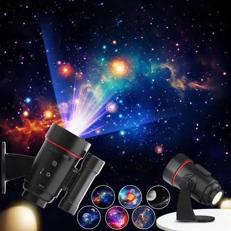 Filiyano – Lampe ciel étoilé rechargeable – Mini projecteur galaxie portable - Lampe ciel étoilé rechargeable avec planètes, lune et nébuleuse pour la (1/5)