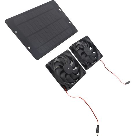 Double ventilateur à énergie solaire 20W, 12V, Kit de panneau d'économie d'énergie efficace avec interrupteur pour camping-car, serre, maison pour animaux de compagnie