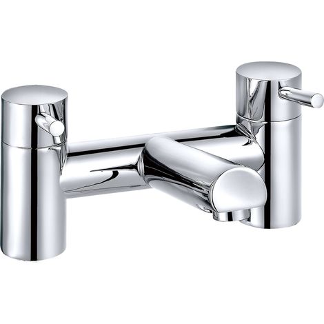 Aquariss Modern Solid Brass Bathroom Monobloc Bath Filler Mixer Tap Chrome Double Lever Tub Tap (1/5)