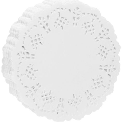 Napperons ronds en dentelle de papier, 140 pièces, blancs, pour décoration (1/5)