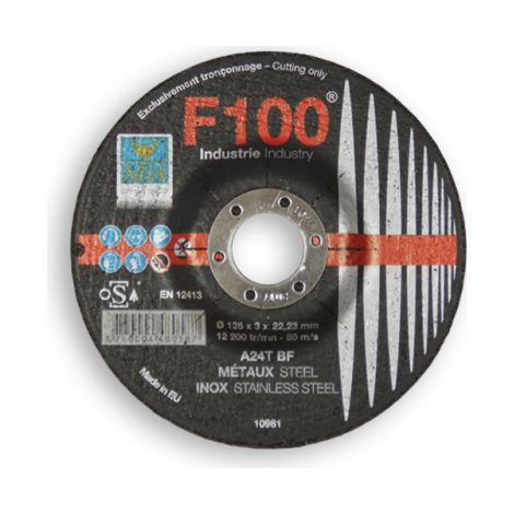Disque à tronconner acier 125X3X22.23mm F100 MD SEA