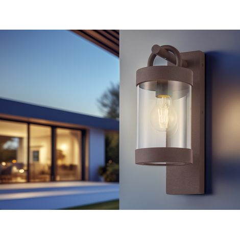 Außenwandleuchte SAMBESI Laterne im Landhausstil, Rostoptik, Höhe 33cm