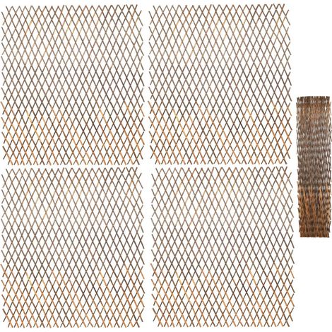 Lot de 4 Treillis Extensibles en Bois de Saule soit 4 x 180 x 120 cm - Livraison gratuite