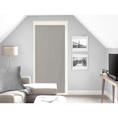 Voilage, Voile Porte fenêtre, Polyester, Taupe, 90x200 cm