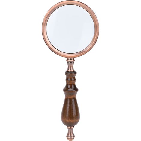 Loupe de lecture 10X avec manche en bois amovible, loupe portative pour inspection et lecture (1/5)