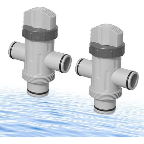Valvola a stantuffo a doppia sdoppiatura per tubo flessibile per piscine, adatta per componenti Intex, ricambi per pompe filtro per piscine fuori terra (confezione da 2) (1/5)