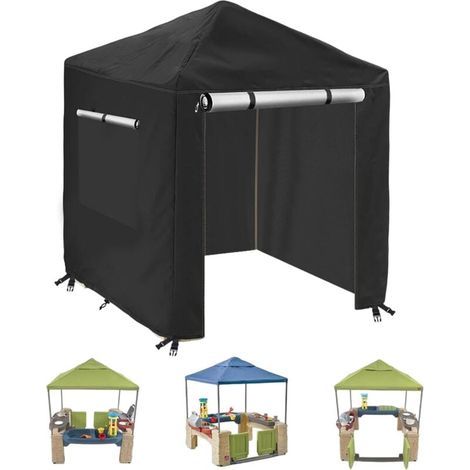 Kinderspielhaus-Plane für den Garten, wasserdichte 210D-Außenabdeckung, winddichte Schutzabdeckung, 142 x 142 x 153 cm, scharfe Ecken (1/4)