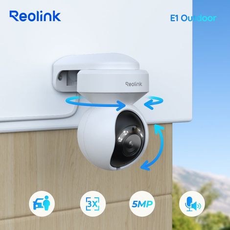 Reolink – Caméra de surveillance 2K 5MP WiFi PTZ – Zoom optique 3X – Vision nocturne couleur – Détection humaine/voiture – Suivi automatique