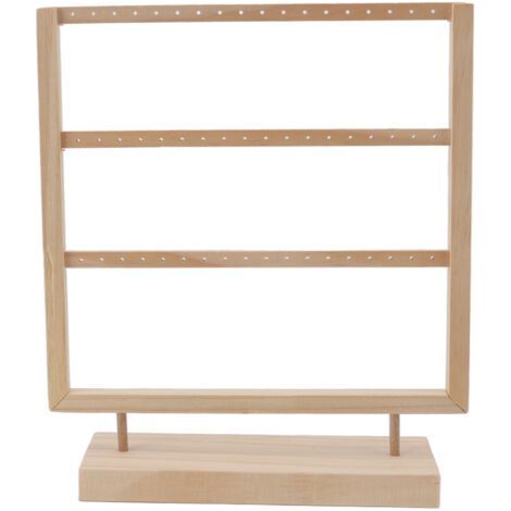 FENOPLASTICABoucles d'oreilles organisateur support journal couleur boucles d'oreilles en bois porte-bijoux présentoir de stockage pour boucles d'oreilles suspendues 3 couches (1/5)