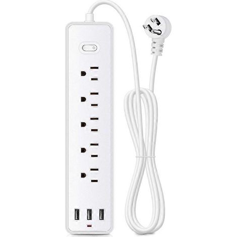 Multiprise universelle 8 en 1 avec rallonge pour bureau et maison