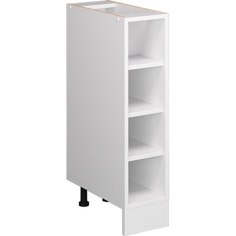 Mueble bajo estantería R-Line, Blanco, 20 cm con estantes abiertos, sin encimera, Vicco