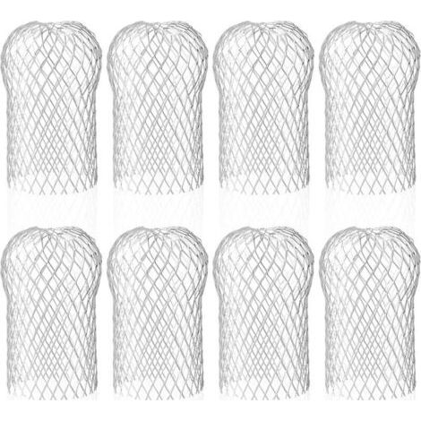 QORVA
-Lot de 8 Crapaudine de Gouttière en Aluminium, Filtres de Gouttière Flexible et Durable pour Maison Avant-toit Tuyau de Descente contre les Feuilles..