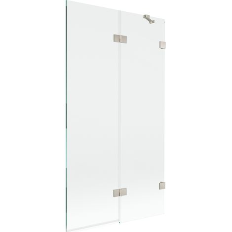 Paroi de bain 2 volets Mexen Lunar, droite 100 x 150 cm, transparent, nickel brossé - 897-100-100-97-00-P (1/5)